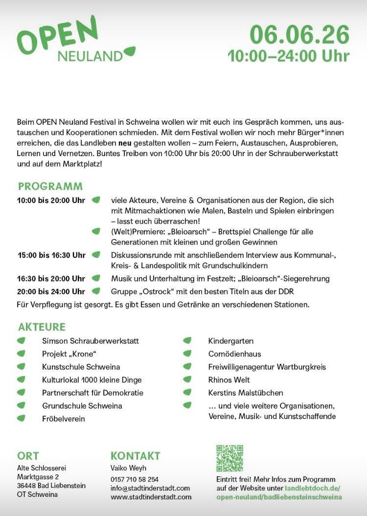 Freiwilligenagentur Wartburgkreis beim OPEN Neuland Festival in Schweina
